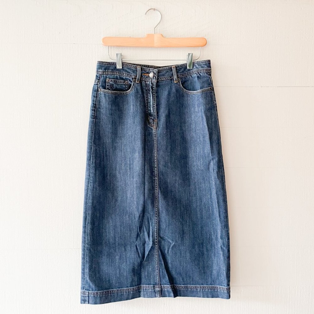 BODEN Midi Denim skirt with slit Size 10